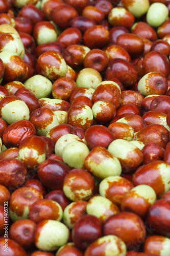 Background of ripe berries jujube closeup