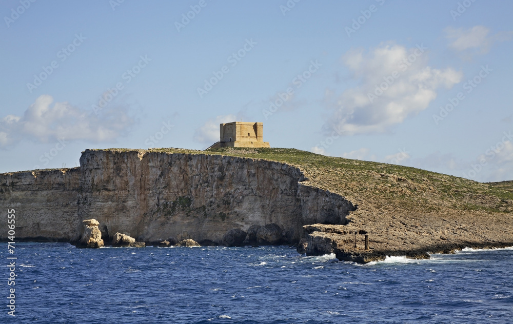 Tower of St. Mary on Comino island. Malta