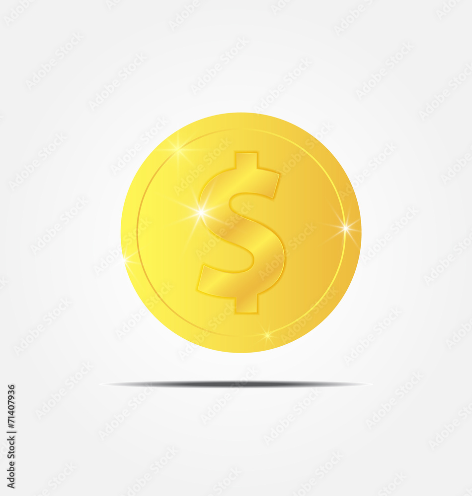 Obraz premium gold coin icon vector illustration