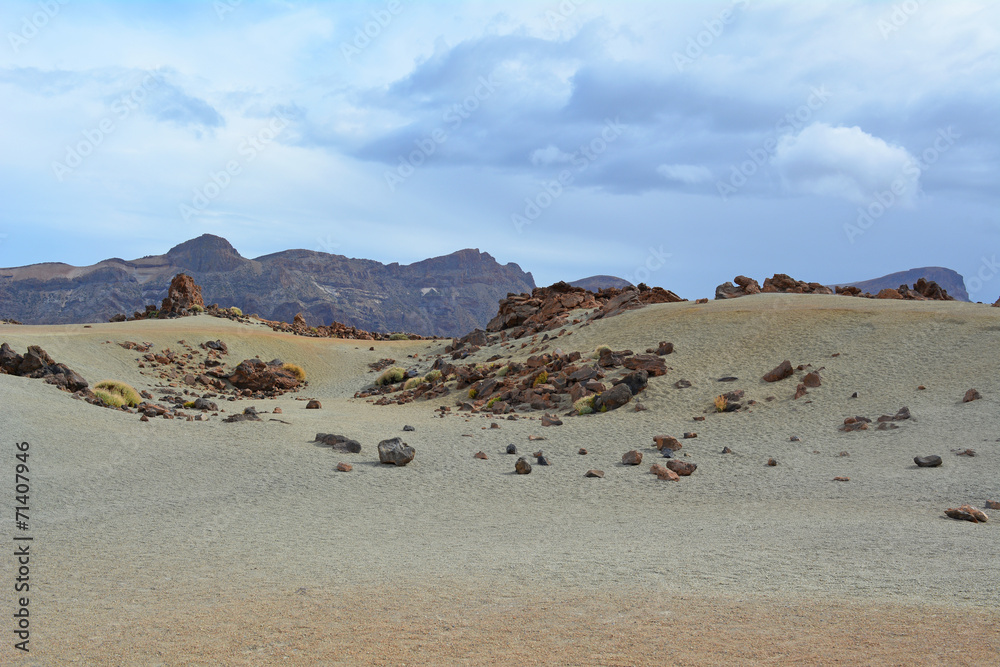 Volcanic landscape on Teide, Tenerife, Canary Islands, Spain Volcanic landscape on Teide, Tenerife, Canary Islands, Spain