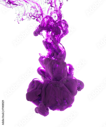 Purple ink isolated on white background