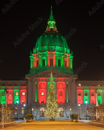 San Francisco City Hall and Christmas Tree