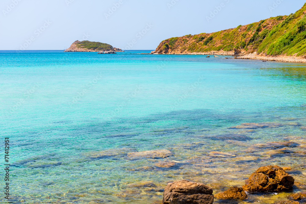 beautiful scenic beach clean Aegean Sea