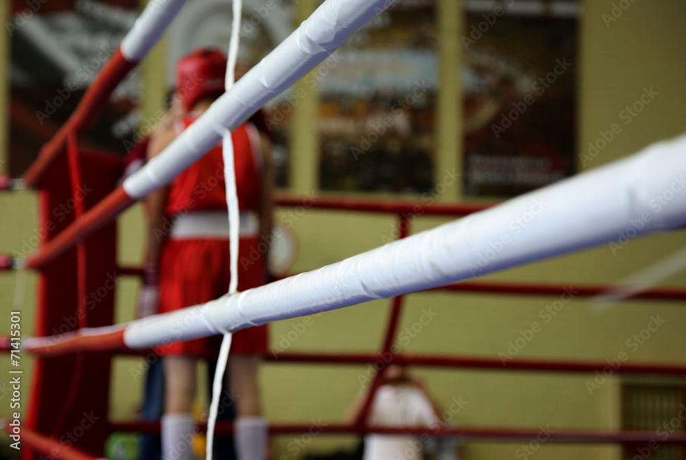 The boxer in the red corner of the ring