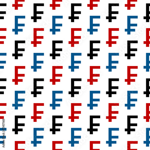 Swiss franc symbol seamless pattern