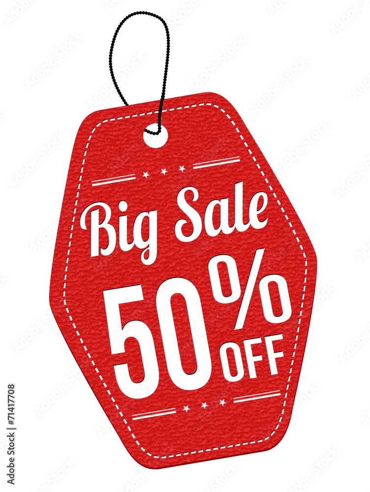Big sale 50% off red leather label or price tag