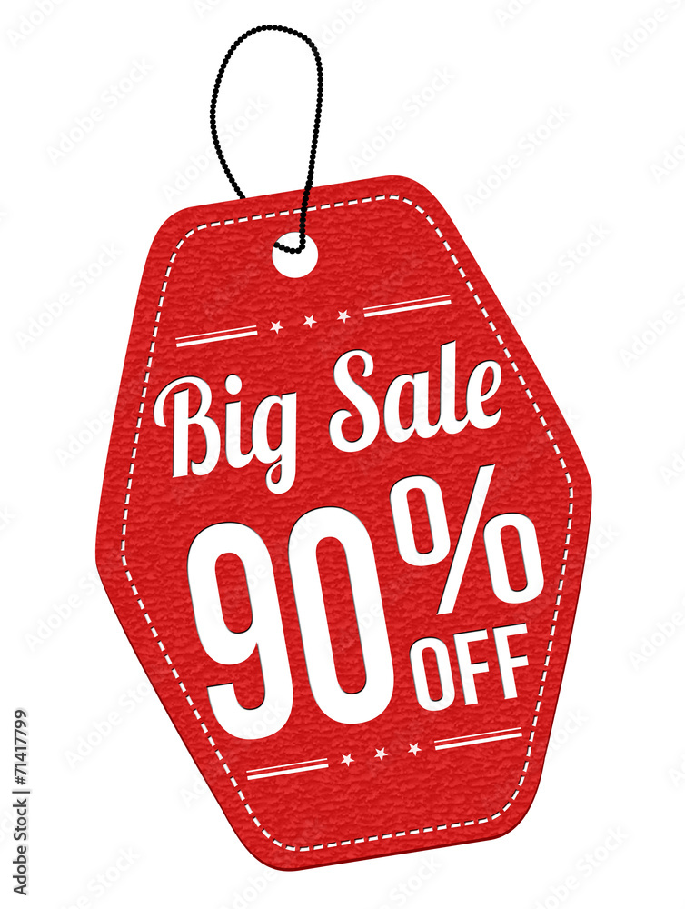 Big sale 90% off red leather label or price tag