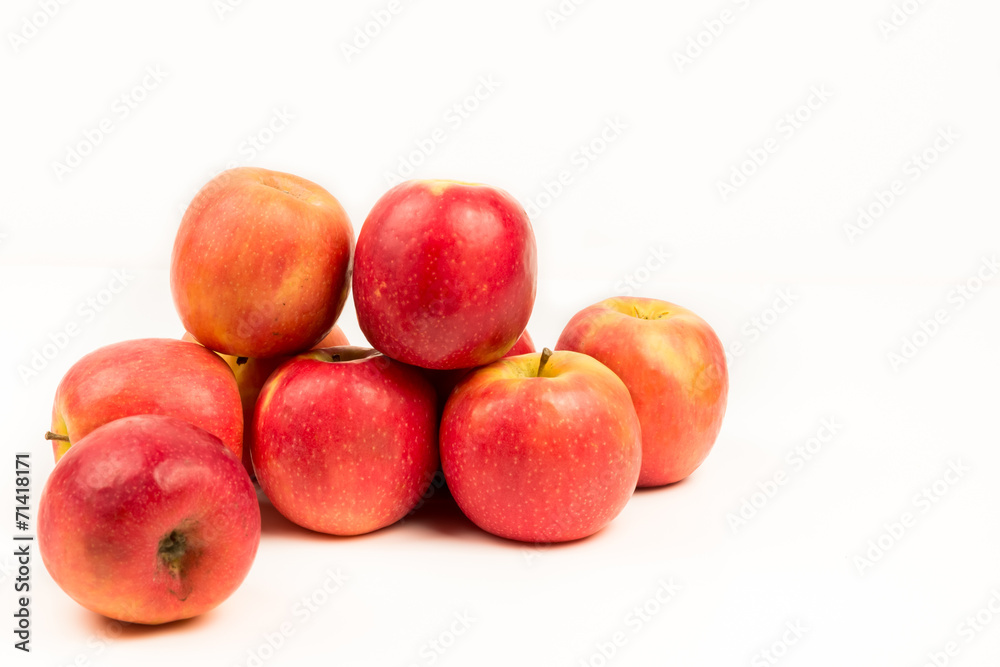 Organic red apples isolated on white Organic red apples isolated on white