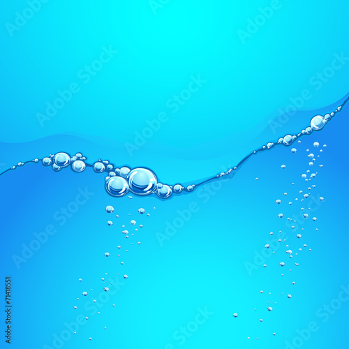Water splash with bubbles