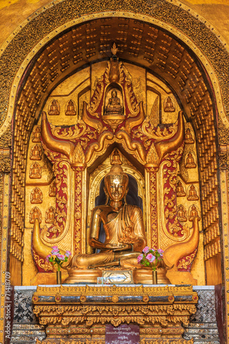 Golden buddha at Inle lake in Shan state of Myanmar