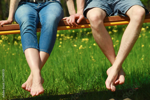 Female and male feet