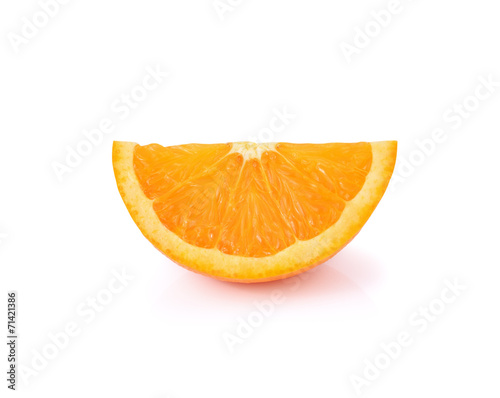 orange fruit slice on white background