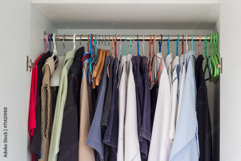 closet of man shirts