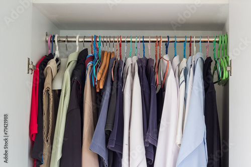 closet of man shirts