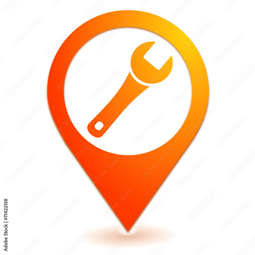 clef d'entretien sur symbole localisation orange clef d'entretien sur symbole localisation orange