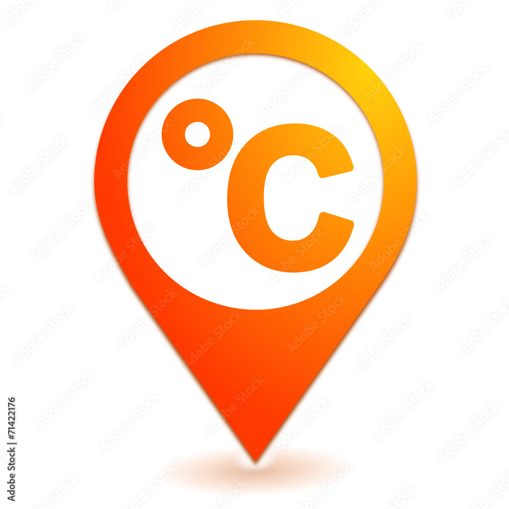 degrés celsius température sur symbole localisation orange degrés celsius température sur symbole localisation orange