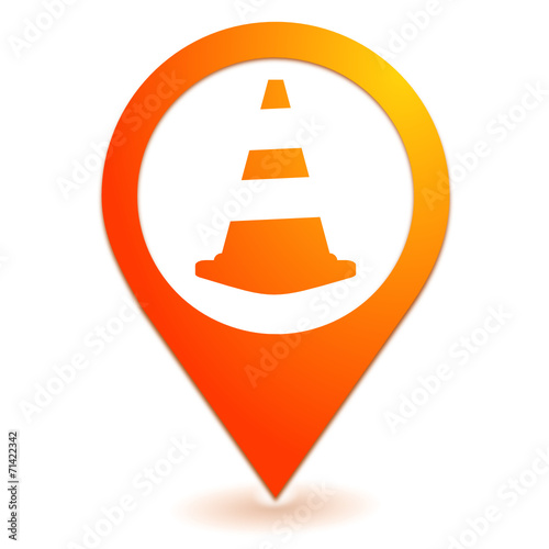 travaux routier sur symbole localisation orange