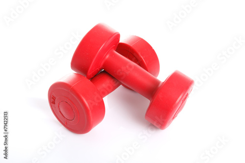 Red dumbbells weight photo