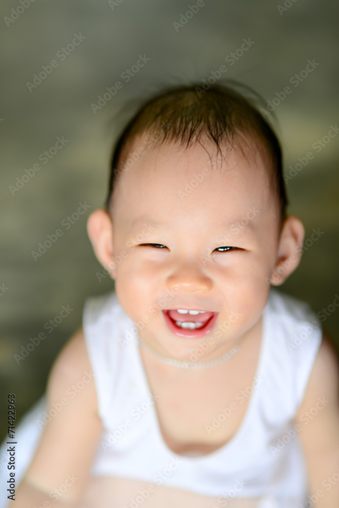Closeup photo of beautiful cute asian baby's expression Closeup photo of beautiful cute asian baby's expression
