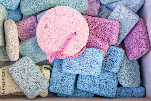Obraz na plátně Colorful pumice stone for sale