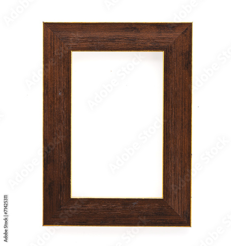Foto Wooden frame isolated on white background