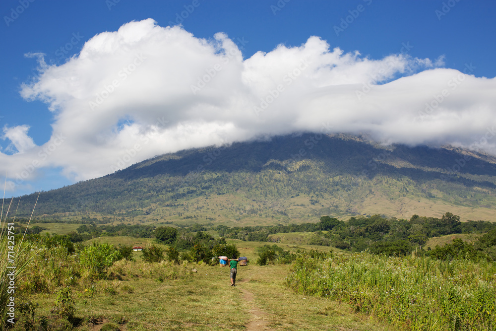 Path on Rinjani volcano, Lombok, Indonesia