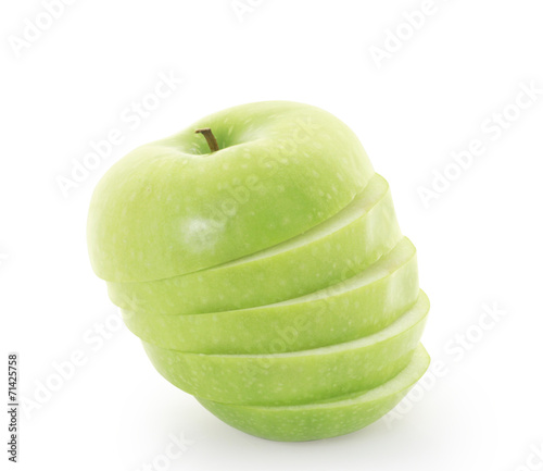 Sliced green apple