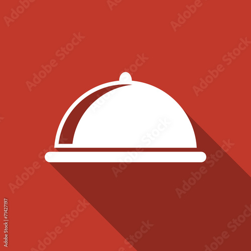 food cover icon with long shadow