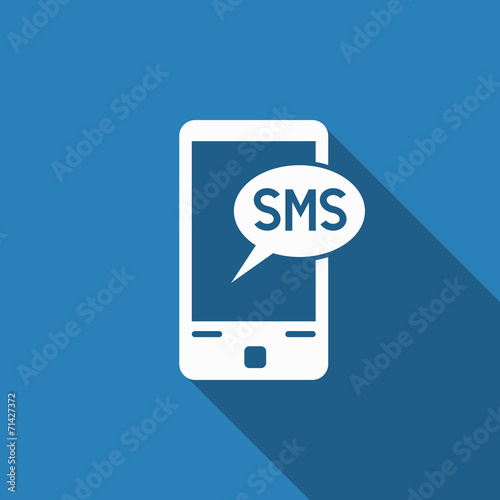 sms icon with long shadow