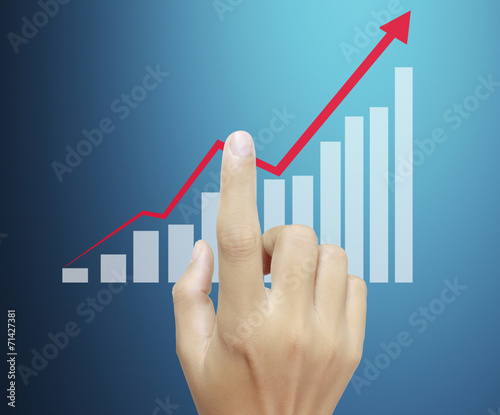 Man hand showing graph