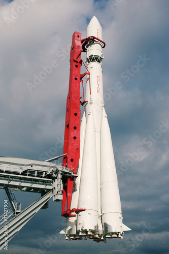 Vostok rocket at the Space pavilion, in exibition center, Moscow