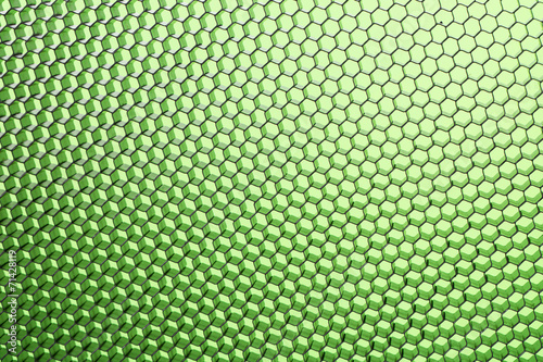 Honeycomb grid against green background