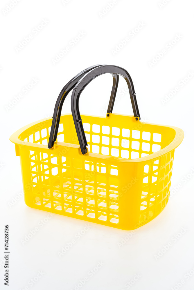Shopping plastic basket isolated on white background Shopping plastic basket isolated on white background
