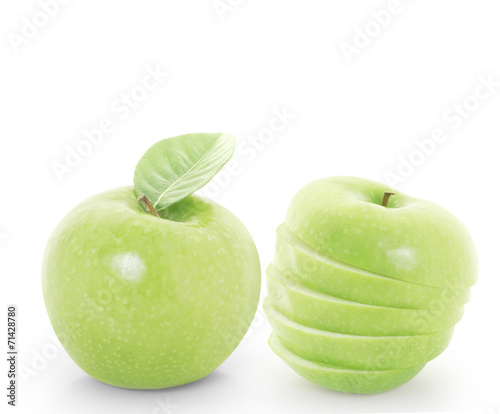 Sliced green apple