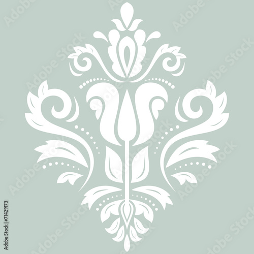 Orient Vector Pattern. Abstract Blue and White Background