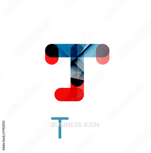 Minimal T font or letter logo design
