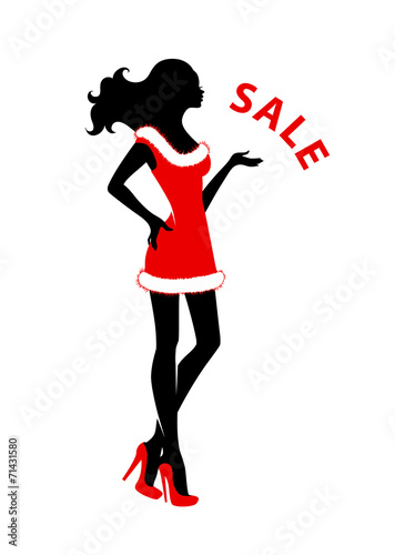 Xmas silhouette girl