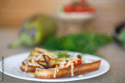 hot sandwich with eggplant