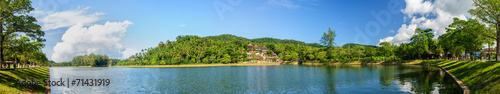 Panoramic view of a lake in Phuket on a sunny day