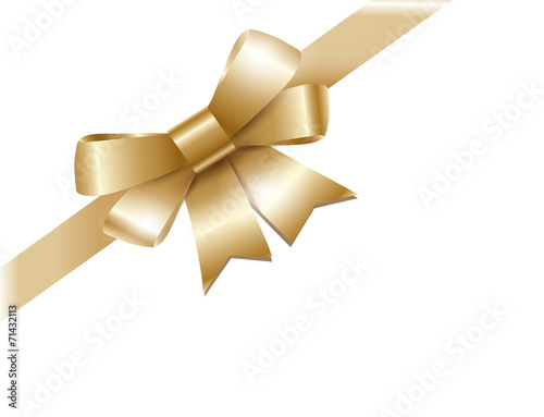 Golden ribbon with bow