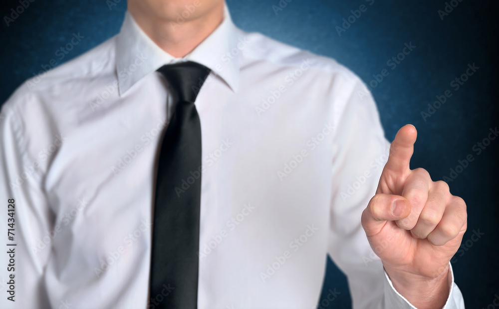 Business man pressing Business man pressing