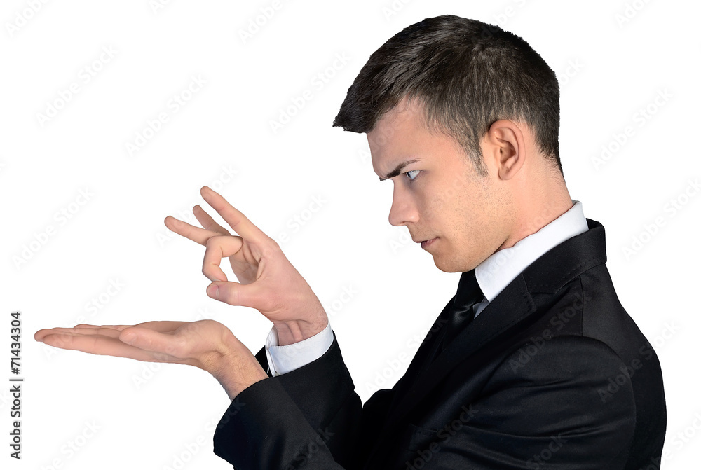 Business man fillip something Business man fillip something