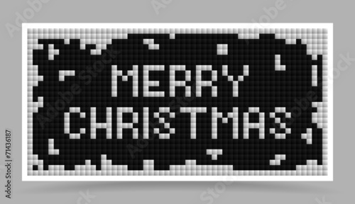vector white christmas tetris card