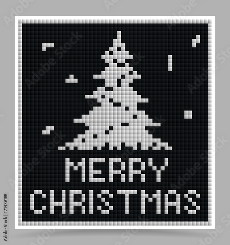 vector white christmas tetris card
