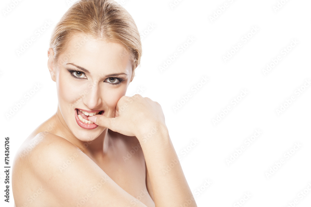seductive beautiful blond on white background seductive beautiful blond on white background