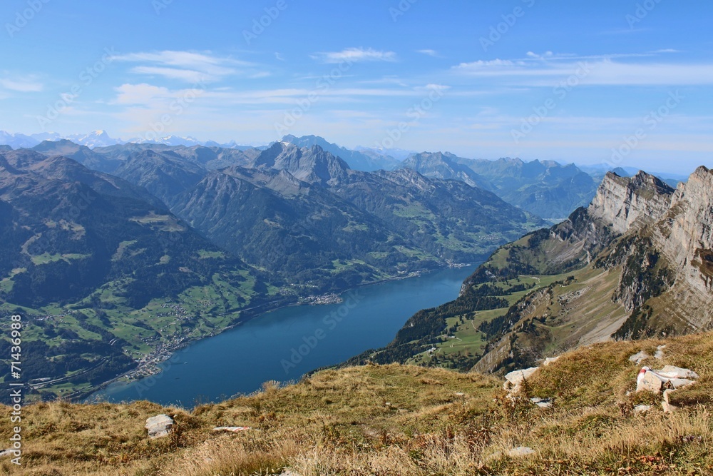 Lake Walensee, view from Chaeserrugg