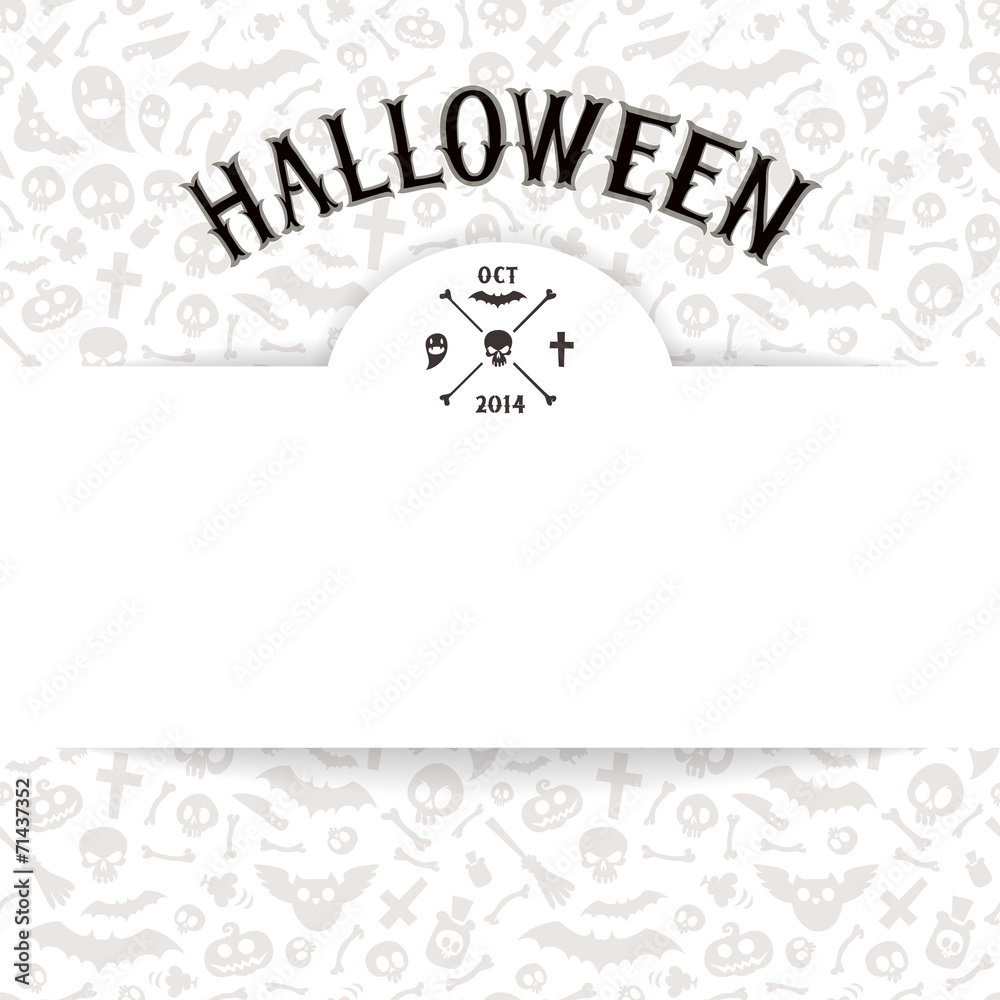 White Paper Sheet on Light Halloween Background White Paper Sheet on Light Halloween Background
