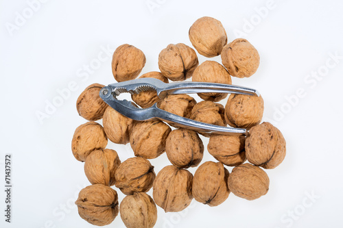 walnuts heap isolated on  white background