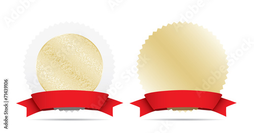 Blank gold labels.