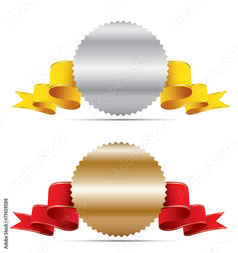 Blank gold and silver labels.